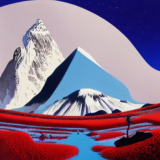 Prompt: beatles everest, album cover by roger dean - n 4