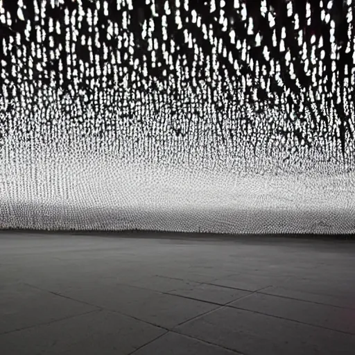 Image similar to I'll bring you flowers in the pouring rain, multimedia installation, ethereal, by Ryoji Ikeda, Teiji Furuhashi
