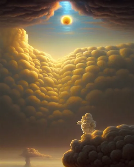 Image similar to a hyper - detailed 3 d render like a oil painting of venusian cloud farming, surrealism!!!!! surreal concept art, lifelike, photorealistic, digital painting, aesthetic, smooth, sharp focus, artstation hd, by greg rutkowski, bruce pennington, valentina remenar and asher duran,