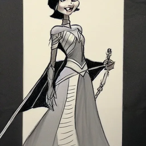 Image similar to milt kahl sketch of victoria justice as princess padme from star wars episode 3