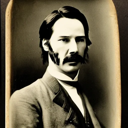 Prompt: headshot edwardian photograph of keanu reeves as a union general in the us civil war, 1 9 2 0 s, realistic face, 1 9 1 0 s, grainy, victorian, detailed, soft blur