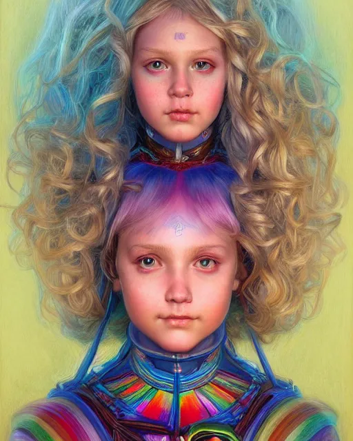 Image similar to human rainbow brite portrait | highly detailed | very intricate | symmetrical | whimsical and magical | soft cinematic lighting | award - winning | closeup portrait | doll | painted by donato giancola and mandy jurgens and charlie bowater | pastel color palette | featured on artstation