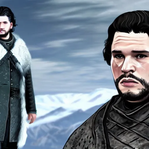 Image similar to jon snow from game of thrones in gta v loading screen