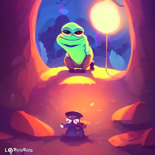 Prompt: happy pepe the miner in the cave, art by lois van baarle and loish and ross tran and rossdraws and sam yang and samdoesarts and artgerm and saruei and takaya imamura
