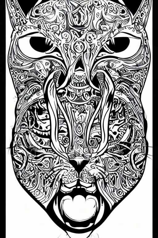 Image similar to demon cat, art by brian miller, sticker, colorful, illustration, highly detailed, simple, smooth and clean vector curves, no jagged lines, vector art, smooth