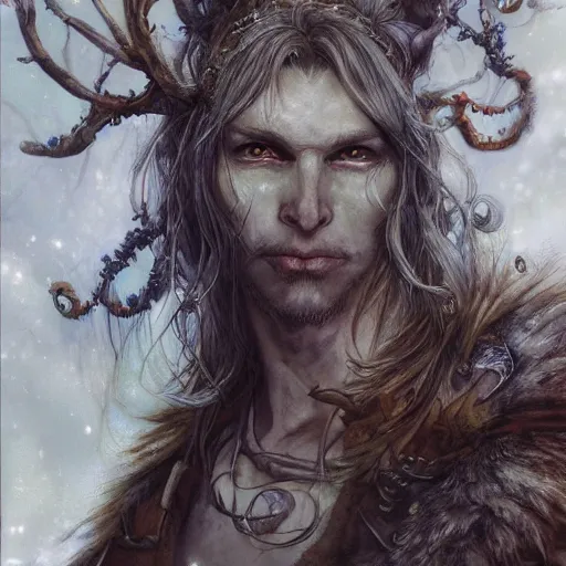 Image similar to a firbolg druid, fantasy, dungeons and dragons, an ultrafine detailed painting by ayami kojima, cgsociety, fantasy, anime digital art, lovecraftian, cosmic horror, detailed painting