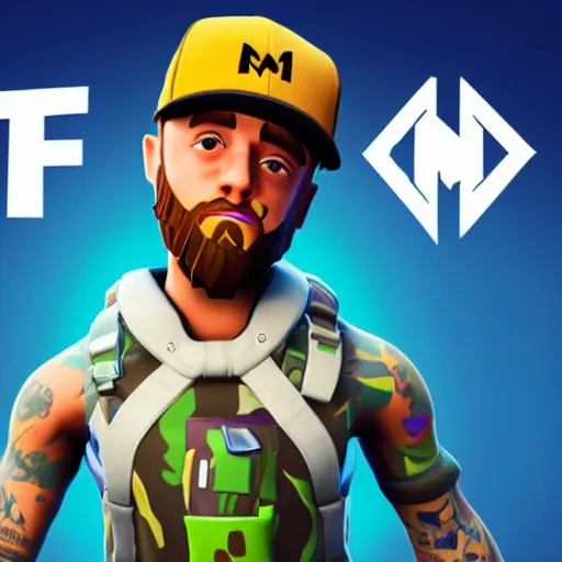 Image similar to mac miller, as a fortnite character