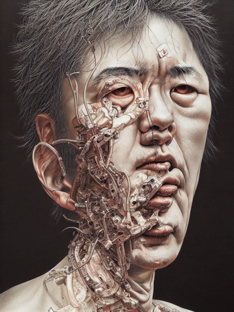 Prompt: Ephemeral character portrait drawn by Katsuhiro Otomo, photorealistic style, intricate detailed oil painting, detailed illustration, oil painting, painterly feeling, centric composition singular character