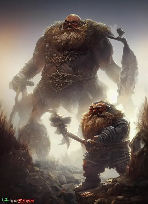 Image similar to а fantasy Proto-Slavic mythology, Evil little dwarf creatures inspired blizzard games, full body, detailed and realistic, 4k, top-artstation, octane render