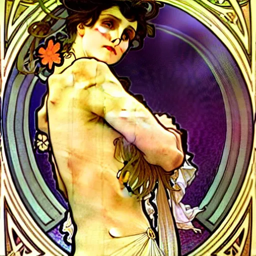 Image similar to art by alphonse mucha