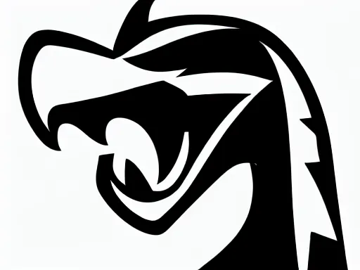 Image similar to stylized angry energetic dynamic velociraptor!!! sports logo black and white sketch!!!