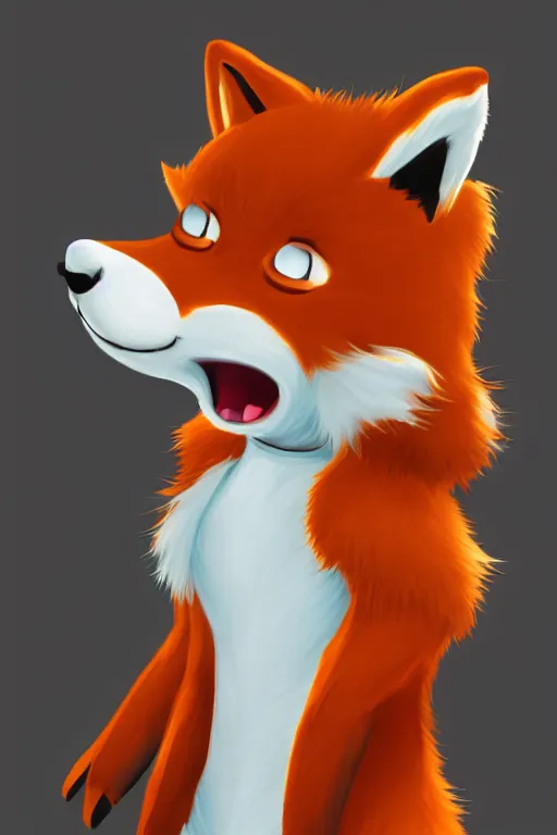 Image similar to an anthropomorphic fox with a fluffy tail wearing a vest, backlighting, trending on artstation, digital art, furry art, trending on furaffinity, lineart