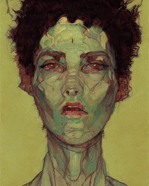 Image similar to portrait of a hive mind by greg rutkowski in the style of egon schiele