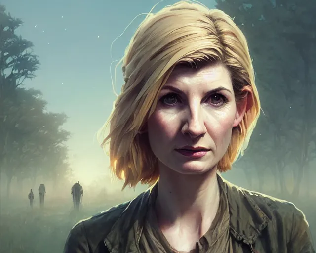 Prompt: highly detailed portrait of jodie whittaker, in the walking dead, stephen bliss, unreal engine, fantasy art by greg rutkowski, loish, rhads, ferdinand knab, makoto shinkai and lois van baarle, ilya kuvshinov, rossdraws, tom bagshaw, global illumination, radiant light, detailed and intricate environment