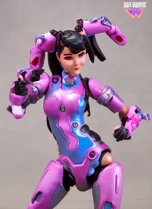 Image similar to d. va from overwatch at burning man, stop motion vinyl action figure, plastic, toy, in style of boris vallejo, 3 5 mm