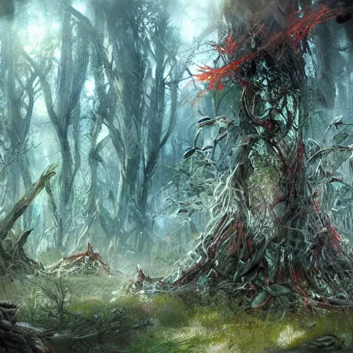 Prompt: infected forest, by royo, trending on artstation - 4