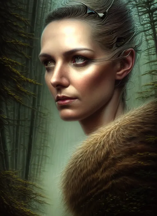 Prompt: closeup portrait shot of a paranormal detective in nature in a scenic dystopian environment, intricate, elegant, highly detailed, centered, digital painting, artstation, concept art, smooth, sharp focus, illustration, artgerm, tomasz alen kopera, peter mohrbacher, donato giancola, joseph christian leyendecker, wlop, boris vallejo