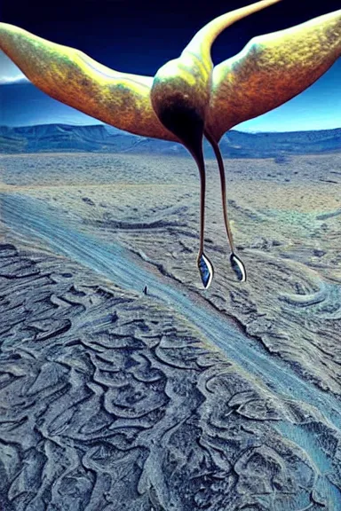 Image similar to “ very very intricate photorealistic photo of an eldritch horror flying over the desert, detailed natural lighting, award - winning crisp details ”