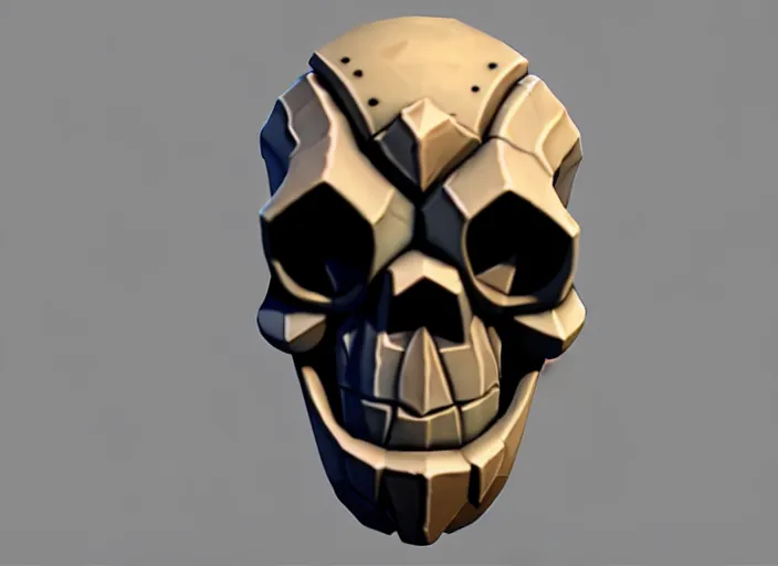 Image similar to cloaked skull, stylized stl, 3 d render, activision blizzard style, hearthstone style, crash bandicoot artstyle