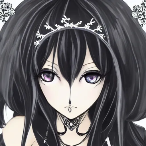 Prompt: beautiful illustration of anime maid, stunning and rich detail, pretty face and eyes. Gothic style, clear and perfect anatomy