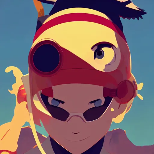 Image similar to face icon stylized minimalist flcl, loftis, cory behance hd by jesper ejsing, by rhads, makoto shinkai and lois van baarle, ilya kuvshinov, rossdraws global illumination