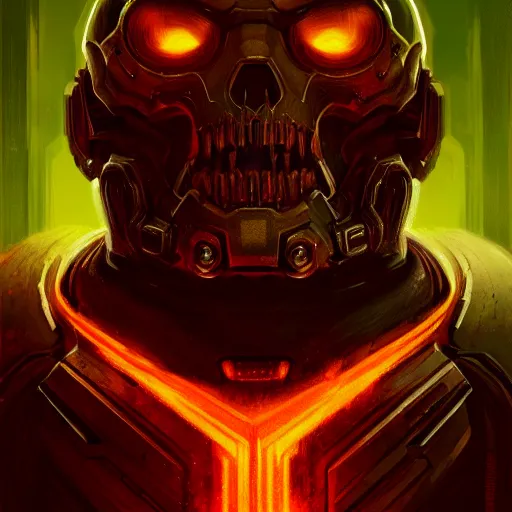 Prompt: portrait of the doom guy from the game doom eternal,digital art,art by greg rutkowski,photorealistic,hyperdetailed,hyperrealistic,detailed face,4k,realistic,deviantart,artstation