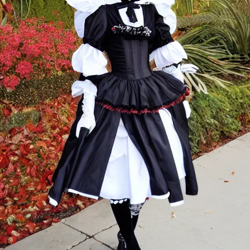 Image similar to kendall jenner wearing 2 b cosplay victorian maid