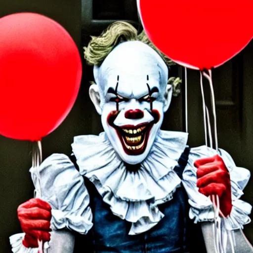 Image similar to Jerome Powell as Pennywise the clown