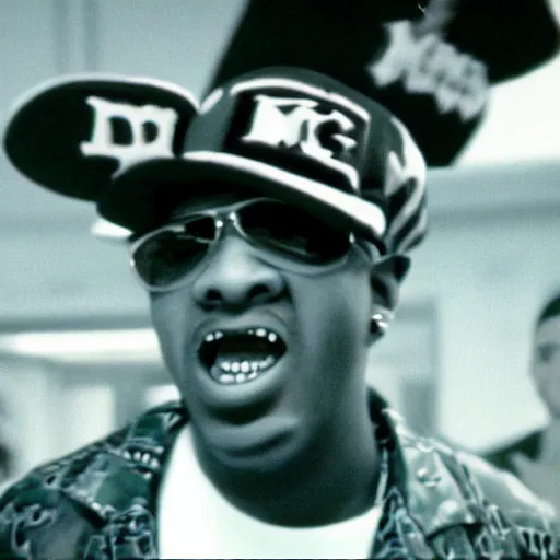 Image similar to bowser in a gangster rap music video, 1 9 9 0 s, mtv, vhs, hip hop, photorealistic, film still