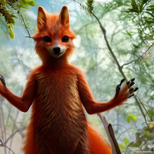 Prompt: weta disney pixar movie still macro close photo of cute anthropomorphic vulpes vulpes fulva wearing mib costume : : by weta, greg rutkowski, wlop, ilya kuvshinov, rossdraws, artgerm, octane render, iridescent, bright morning, anime, liosh, mucha : :