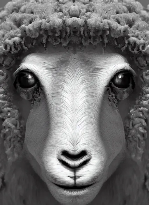 Prompt: Detailed sheep crying on computer screen in the dark, home alone, loneliness, sadness, tears, 3d octane render, realistic, detailed, highly detailed, hyper detailed, high definition, extremely detailed oil painting, unreal 5 render, rhads, Bruce Pennington, Studio Ghibli, tim hildebrandt, digital art, octane render, beautiful composition, trending on artstation, award-winning photograph, masterpiece