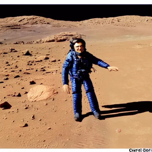 Image similar to extremely detailed photo of carl sagan in mars, detailed face