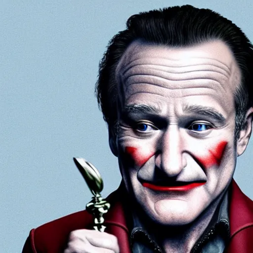 Image similar to Robin Williams as The Joker 8k hdr awesome lighting