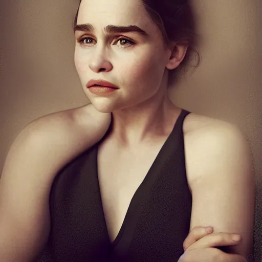 Prompt: portrait of emilia clarke, by paul barson and annie leibovitz and artgerm, photorealistic, f 1. 8, soft lightning, high detail, 8 k