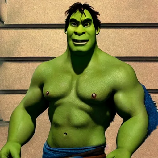 Prompt: Bruce Banner Shrek