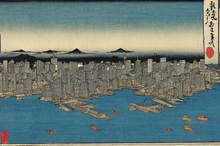 Image similar to New York city by Utagawa Hiroshige