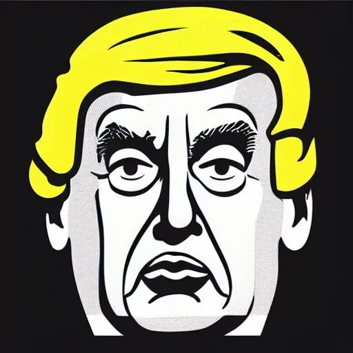 Image similar to a minimalistic icon representing donald trump, designed by herb lubalin