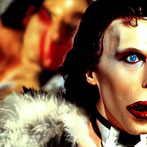 Prompt: Live Action Still of Jerma in The Rocky Horror Picture Show, real life, hyperrealistic, ultra realistic, realistic, highly detailed, epic, HD quality, 8k resolution, body and headshot, film still