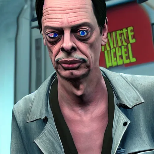 Prompt: Steve Buscemi as a grand theft auto 5 character