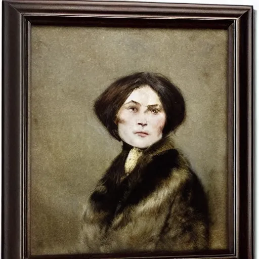 Image similar to female arctic explorer by alfred stevens