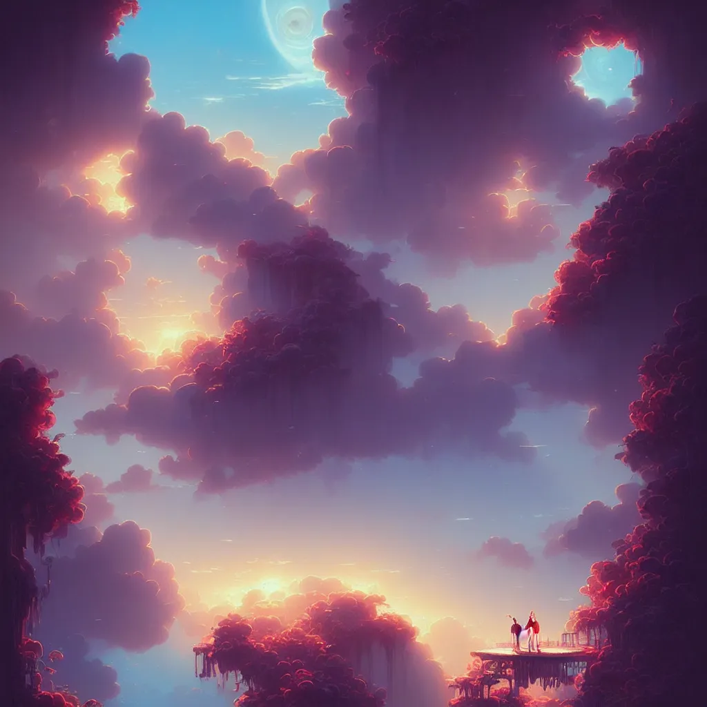 Image similar to a simple micro-service deployed to a datacenter, cloud, security, attack vector, trending on Artstation, painting by Jules Julien, Leslie David and Lisa Frank and Peter Mohrbacher by Artgerm by Ferdinand Knab by Alena Aenami by Dave LaChapelle muted colors with minimalism