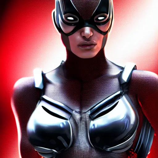 Image similar to Mila Jovovich as spiderwoman terminator , muscle extremely detailed, fantastic details full face, mouth, trending on artstation, pixiv, cgsociety, hyperdetailed Unreal Engine 4k 8k ultra HD, WLOP