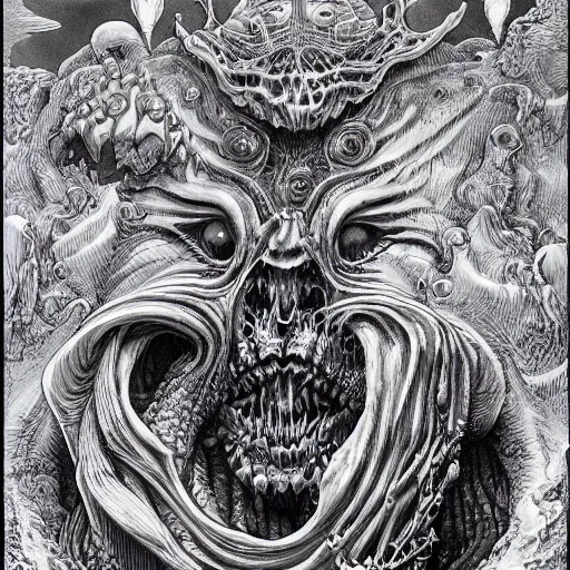 Prompt: A highly detailed masterpiece by kentaro miura, by Joe Fenton, by Wayne Barlowe