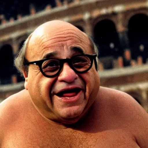 Prompt: danny devito as a potato in the colosseum, danny devipotato, danny devitotato, photo