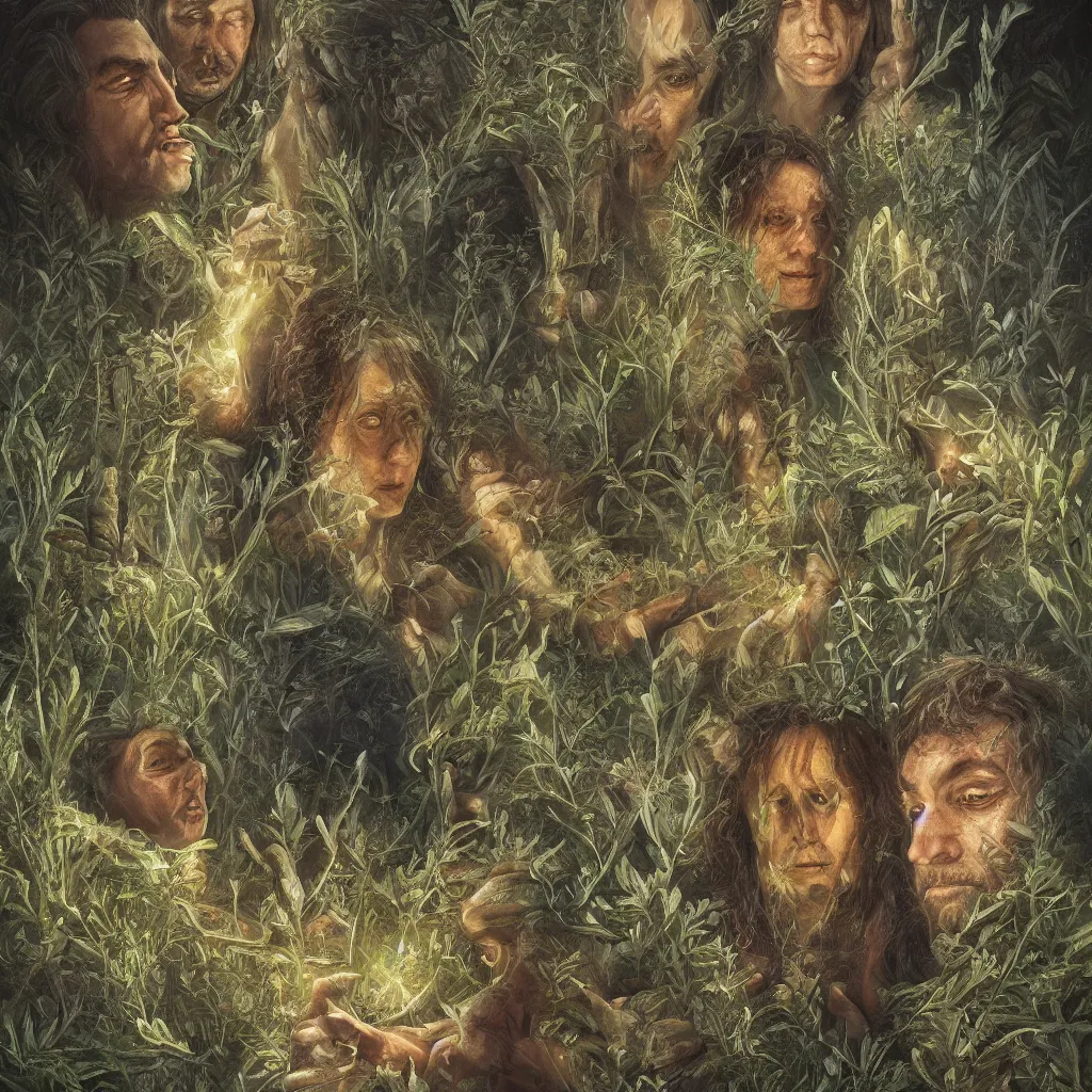 Image similar to hereditary 4 the god plants, oil painting, ultradetailed, artstation, ultradetailed, digital painting, ultradetailed