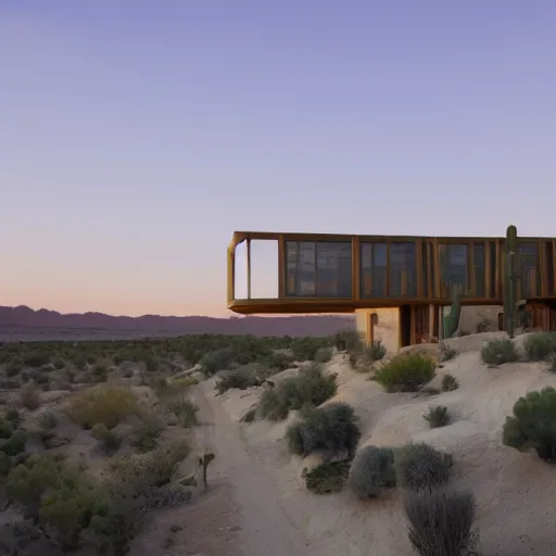 Image similar to natural modern hotel in the desert, high detaild, realistic, golden ratio