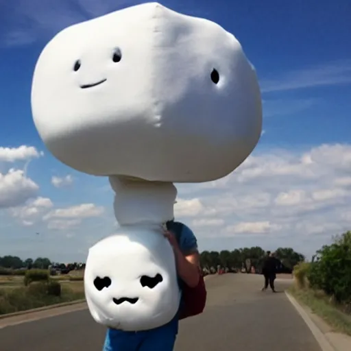 Image similar to clouds in the shape of the stay puft marshmellow man