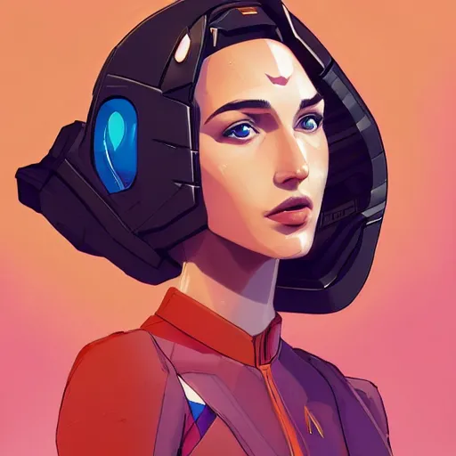 Image similar to a portrait of a stunning beautiful elite gal gadot gundam pilot, with an intricate, detailed, urban inspired hiphop afro futuristic helmet, vector behance hd jesper ejsing, rhads, makoto shinkai, lois van baarle, ilya kuvshinov, rossdraws, hd, 3 2 k, ilya kuvshinov, gustav klimt