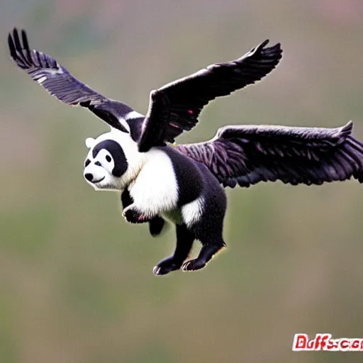 Image similar to flying panda griffin hybrid