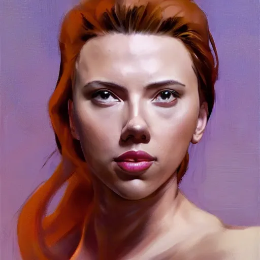 Prompt: greg manchess portrait painting of scarlett johansson as adult beautiful thick muscular female bodybuilder toph beifong from avatar, medium shot, asymmetrical, profile picture, organic painting, sunny day, matte painting, bold shapes, hard edges, street art, trending on artstation, by huang guangjian and gil elvgren and sachin teng